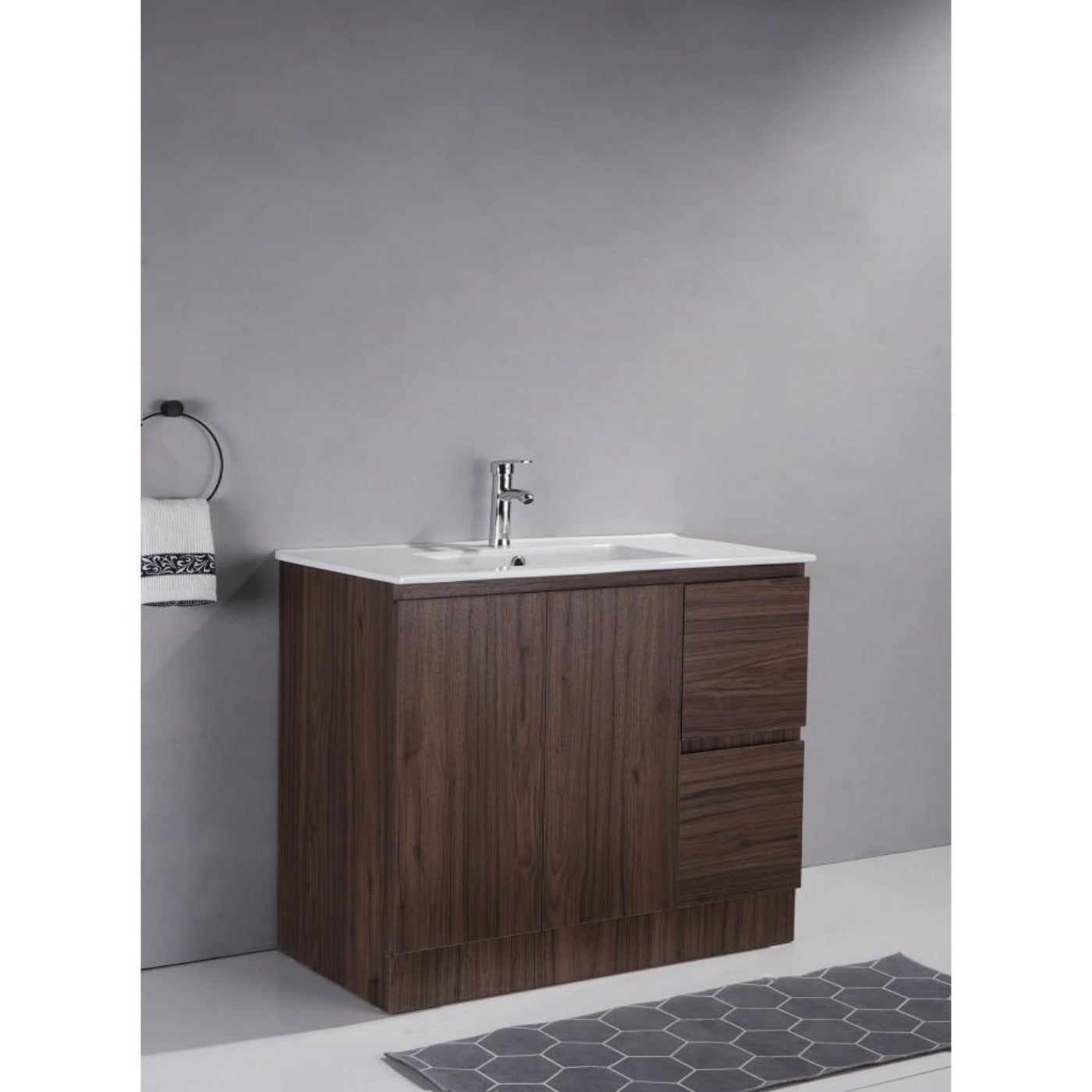 Wood-Color Free Stand Vanity 900W – Perfetto Living