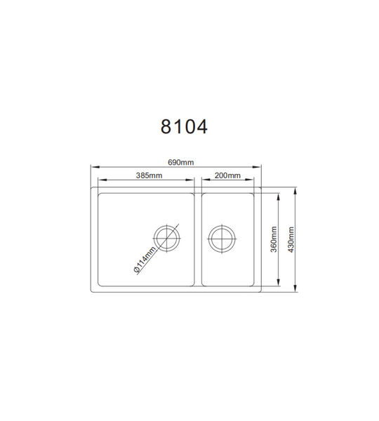 Undermount 1&1/2 Bowl Granite Kitchen Sink CT-8104